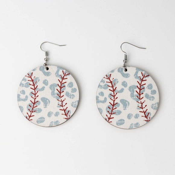 NEW Leopard Baseball Earrings - Picture 2 of 6